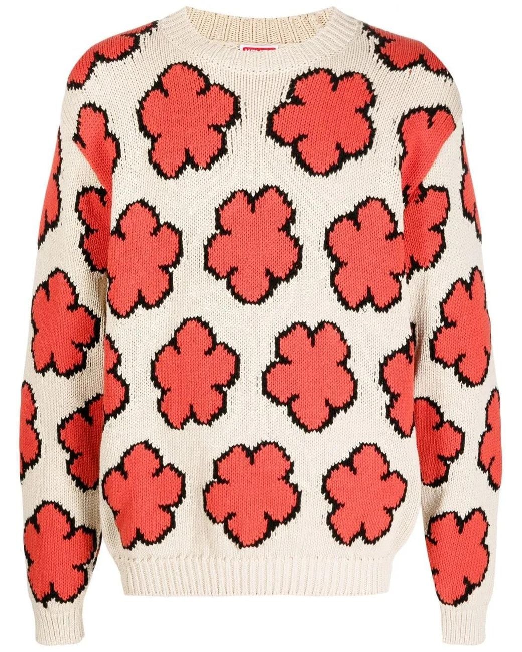 KENZO Red Boke Flower Cotton Jumper for men