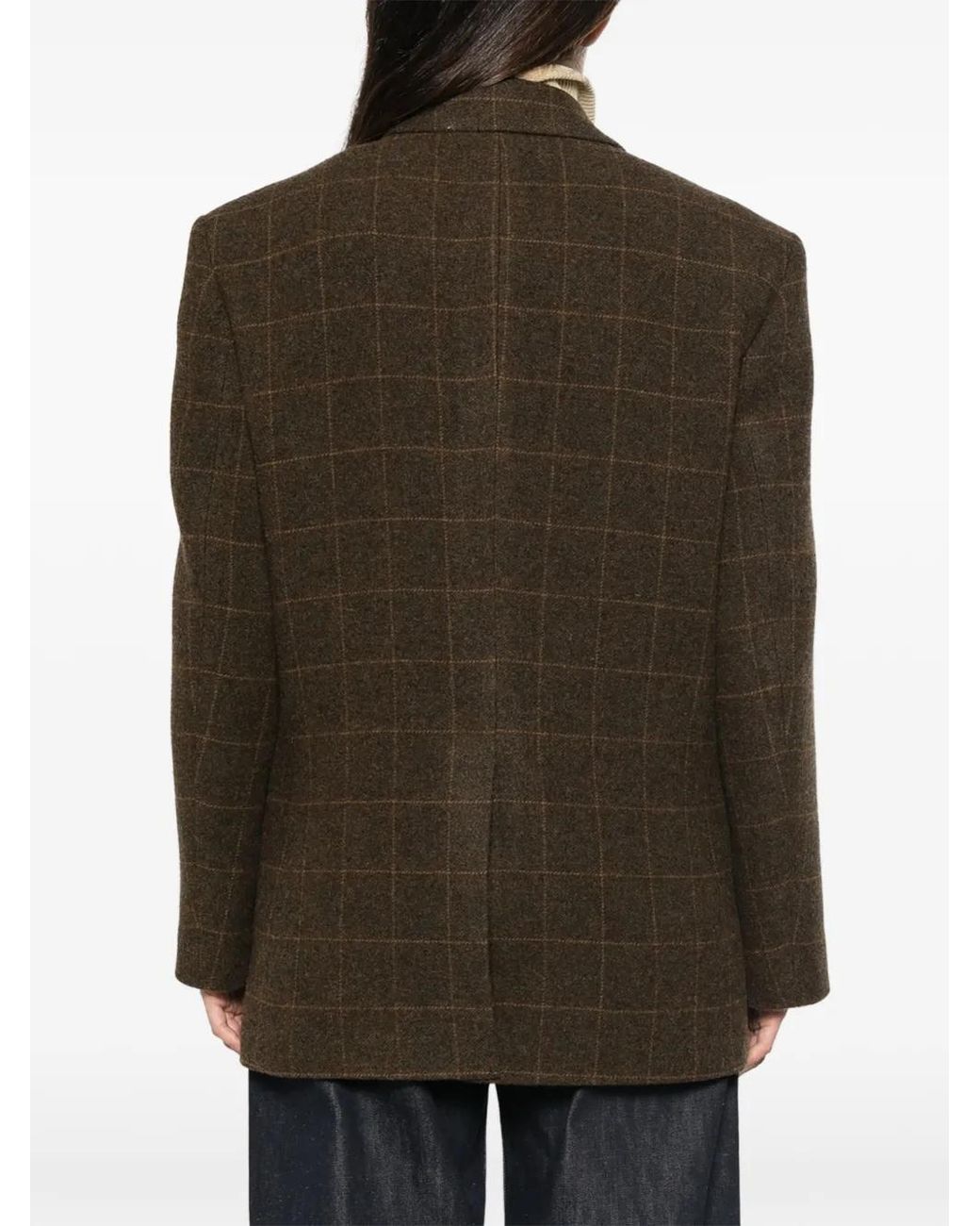Rohe Brown Oversized Check Blazer