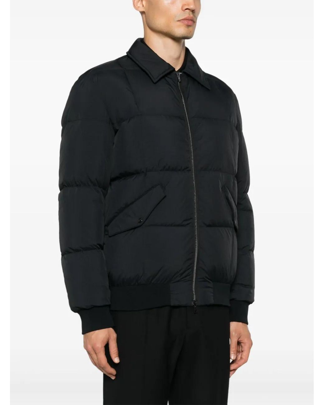 Herno Black Logo-Plaque Jacket for men