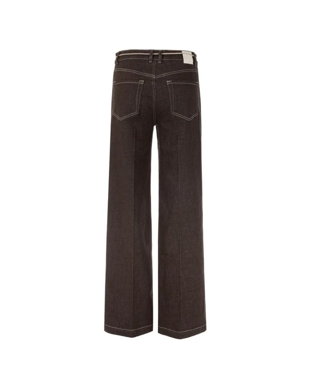 Marc Cain Brown Drawstring Wide-Leg Jeans