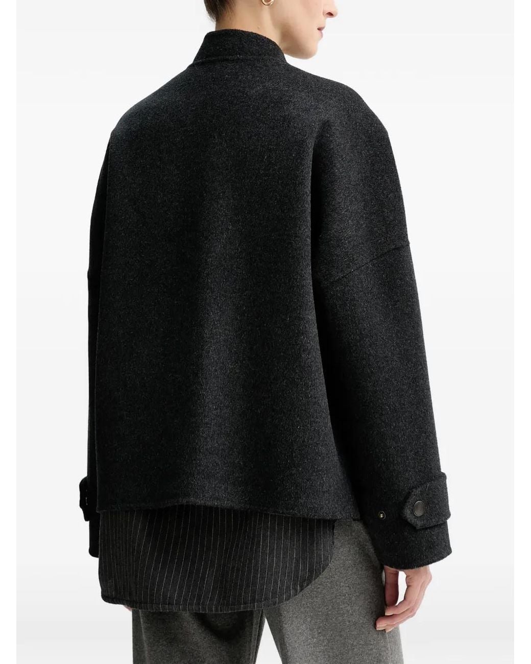 Sessun Black Button-Fastening Jacket