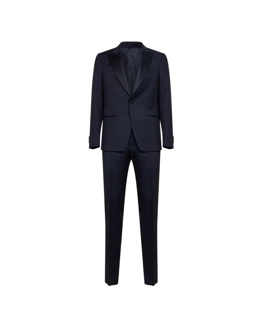 Lardini Blue Single-Breasted Peak-Lapel Suit for men