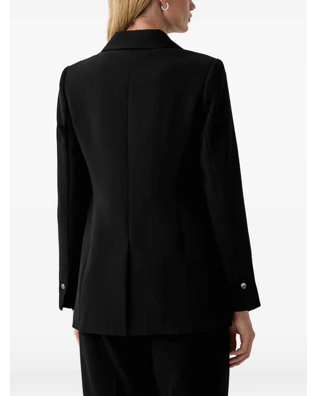 DKNY Black Single-Breasted Logo-Button Blazer
