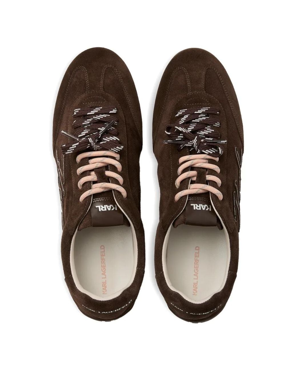 Karl Lagerfeld Brown Altia Suede Signature Sneakers