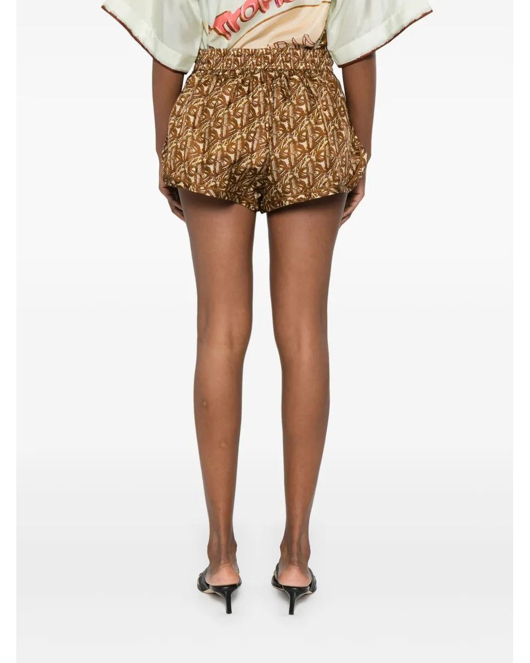 Zimmermann Brown Silk Shorts