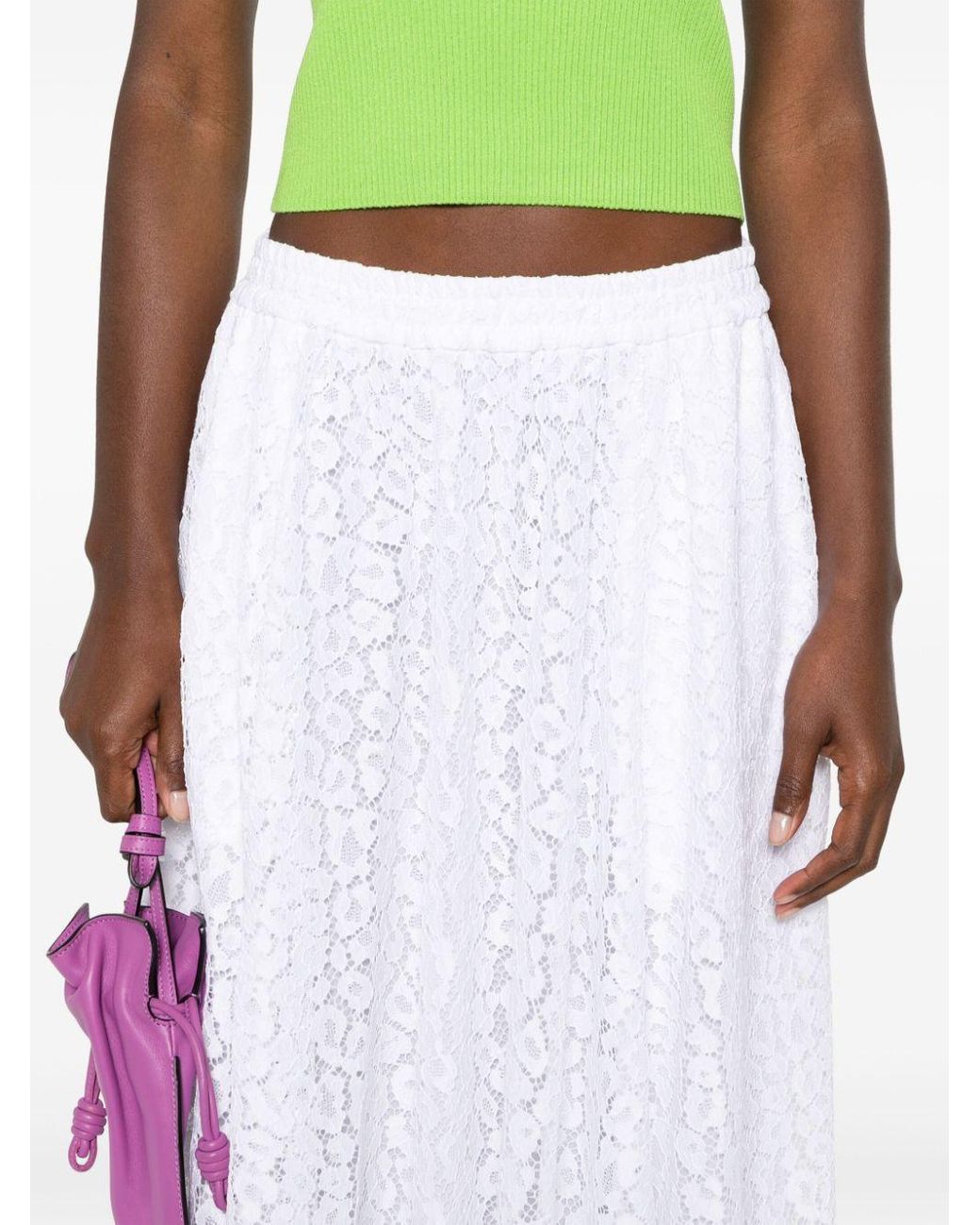 Michael kors white midi skirt hot sale