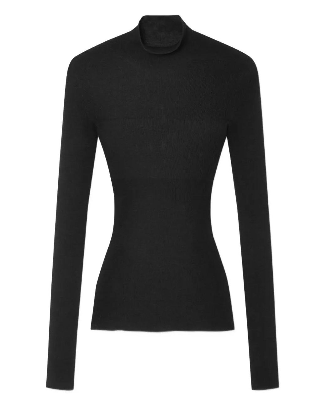 Versace Ribgebreide Top Van Merinowol in het Black