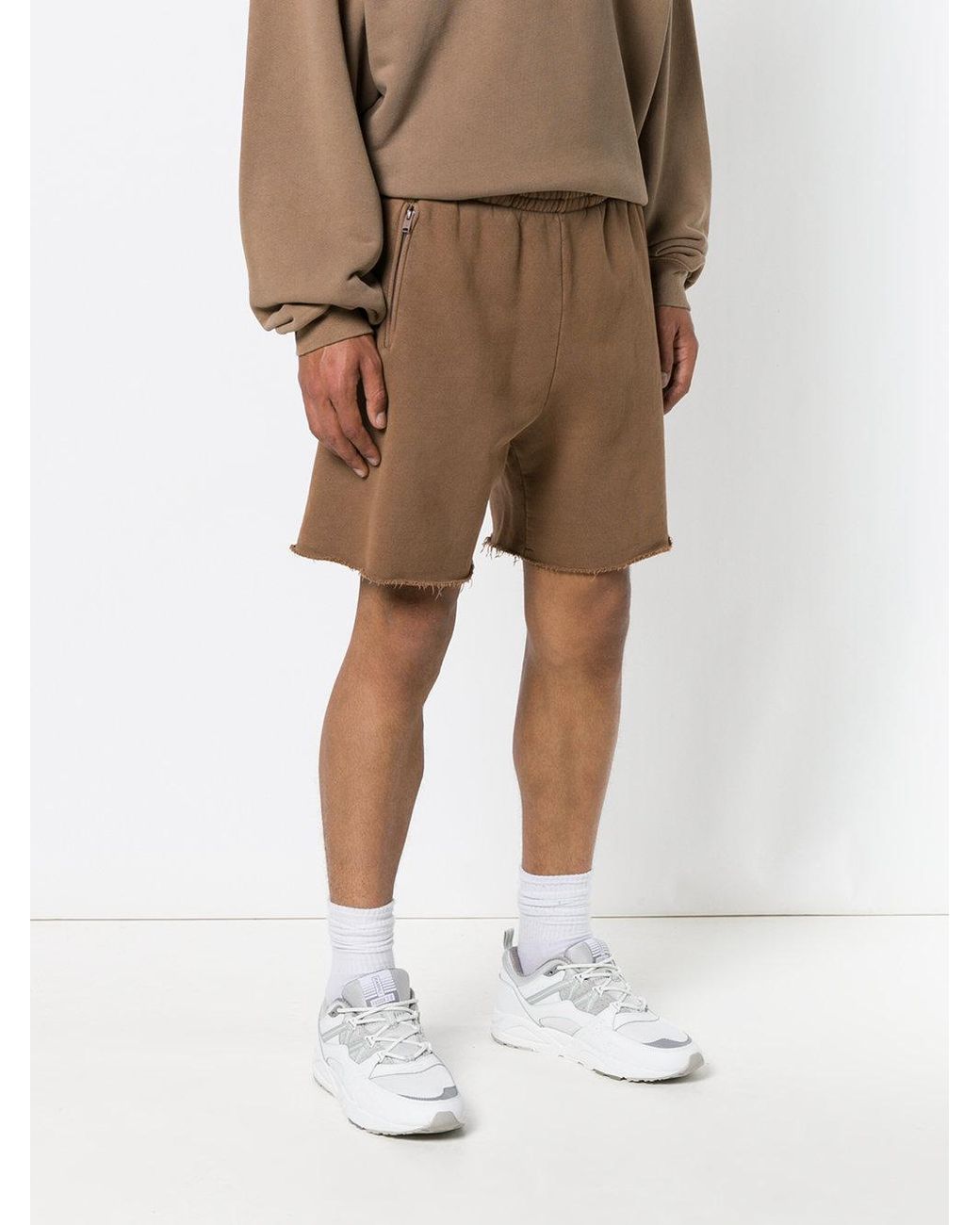 Yeezy High Waisted Track Shorts in Brown for Men