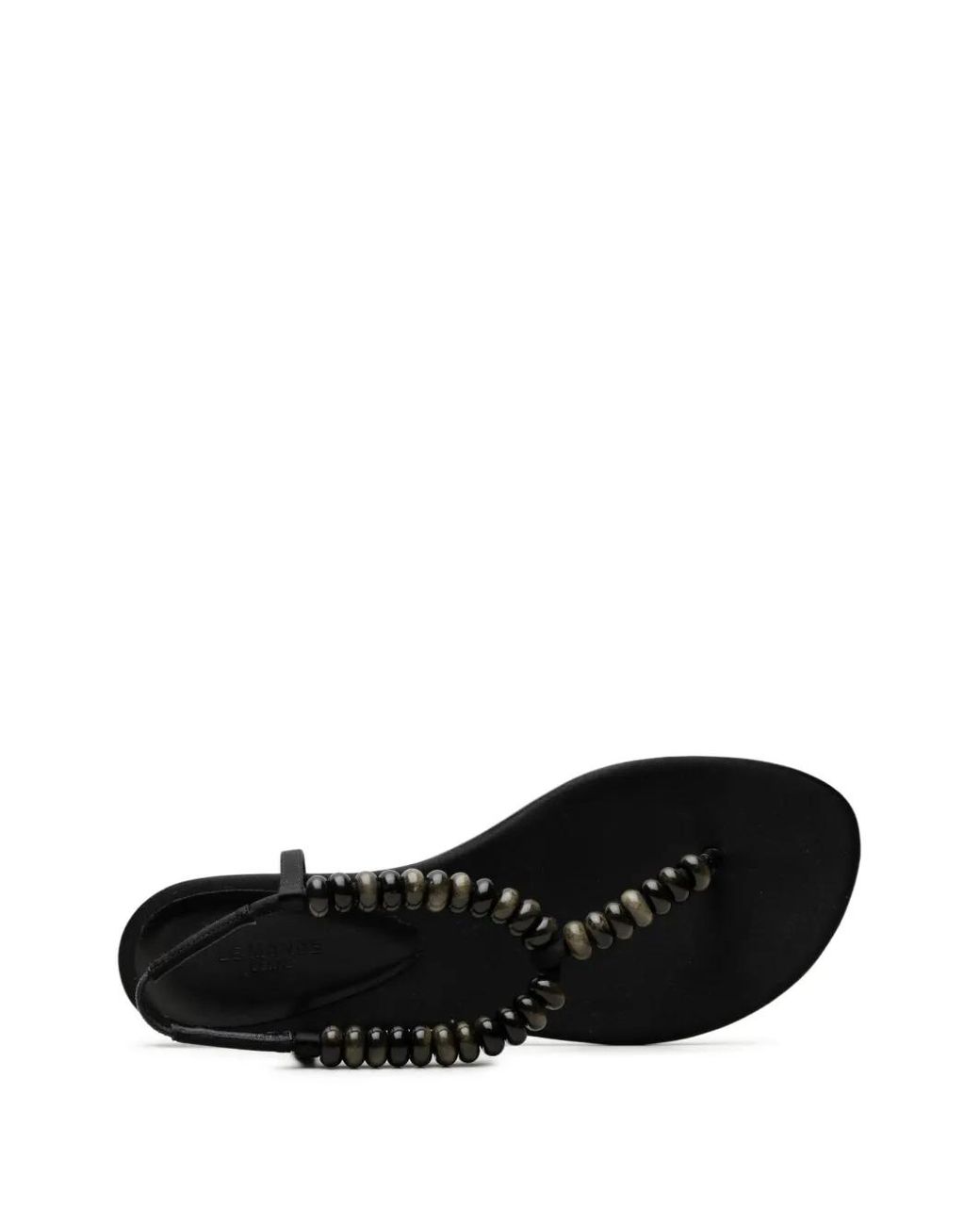 Le Monde Beryl White Beaded Thong Sandals