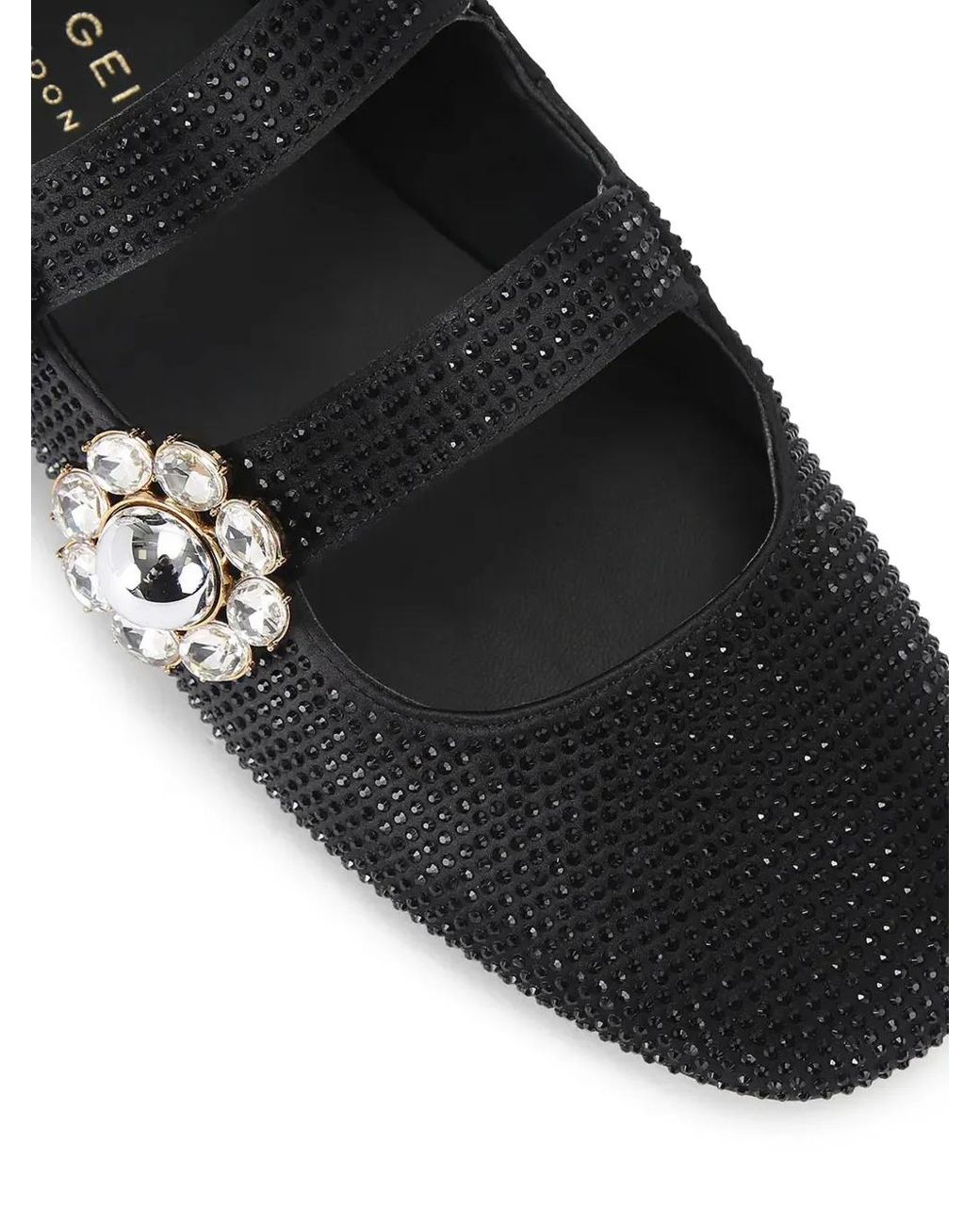 Kurt Geiger Black Ornate Gladiator Embellished Ballet Flats