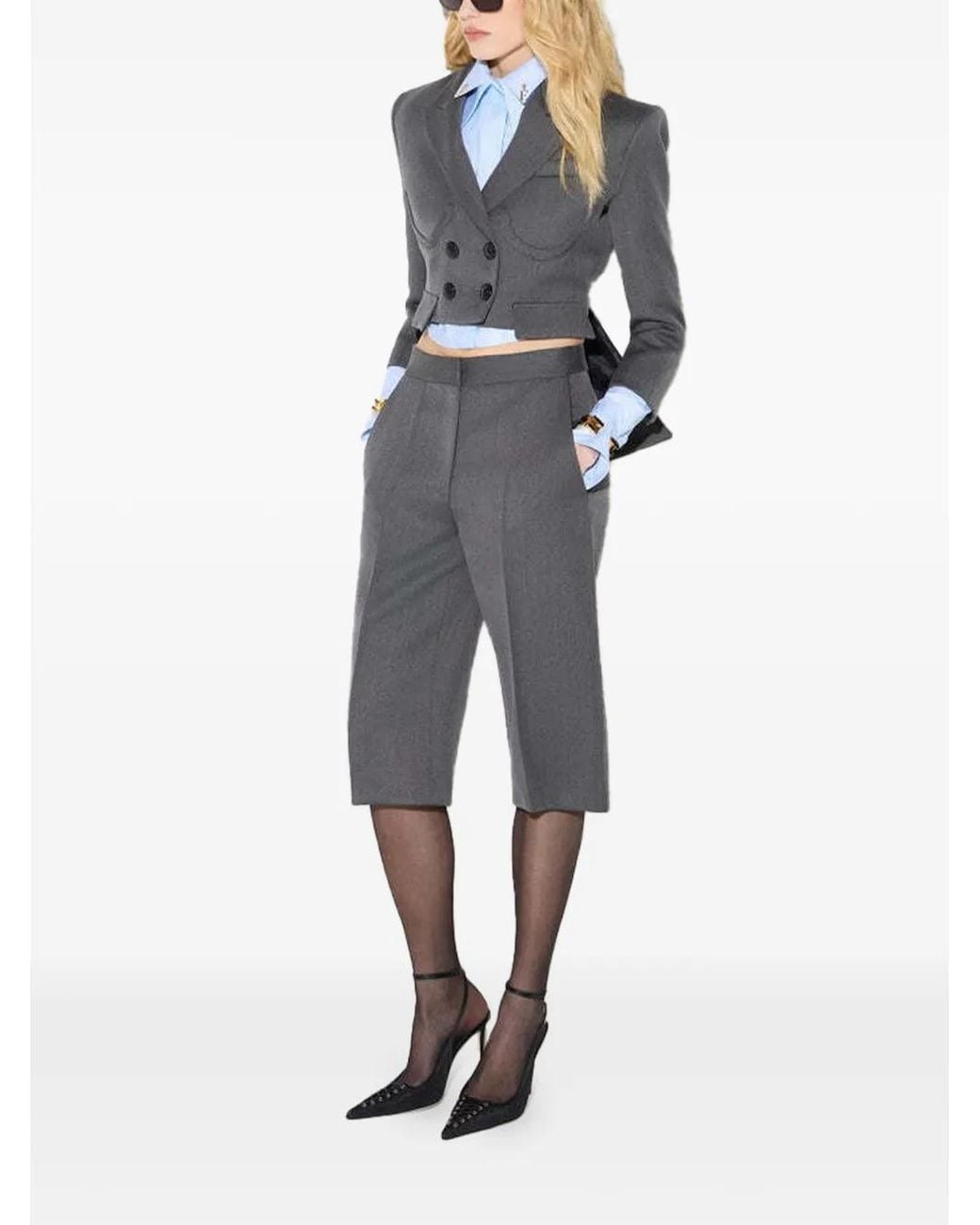 Elisabetta Franchi Gray Cool Wool Jacket