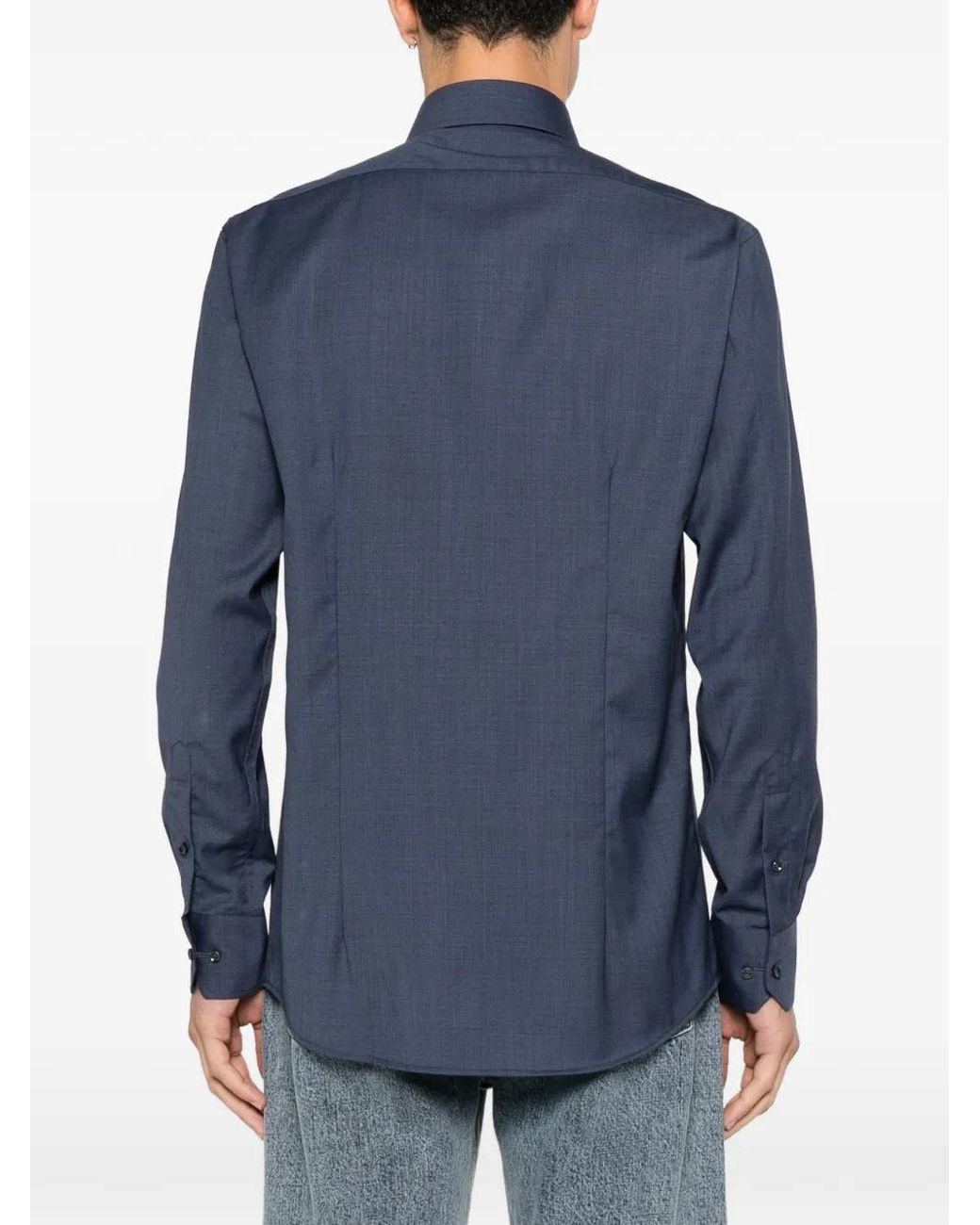 Sand Blue Gordon Long-Sleeve Wool Shirt for men