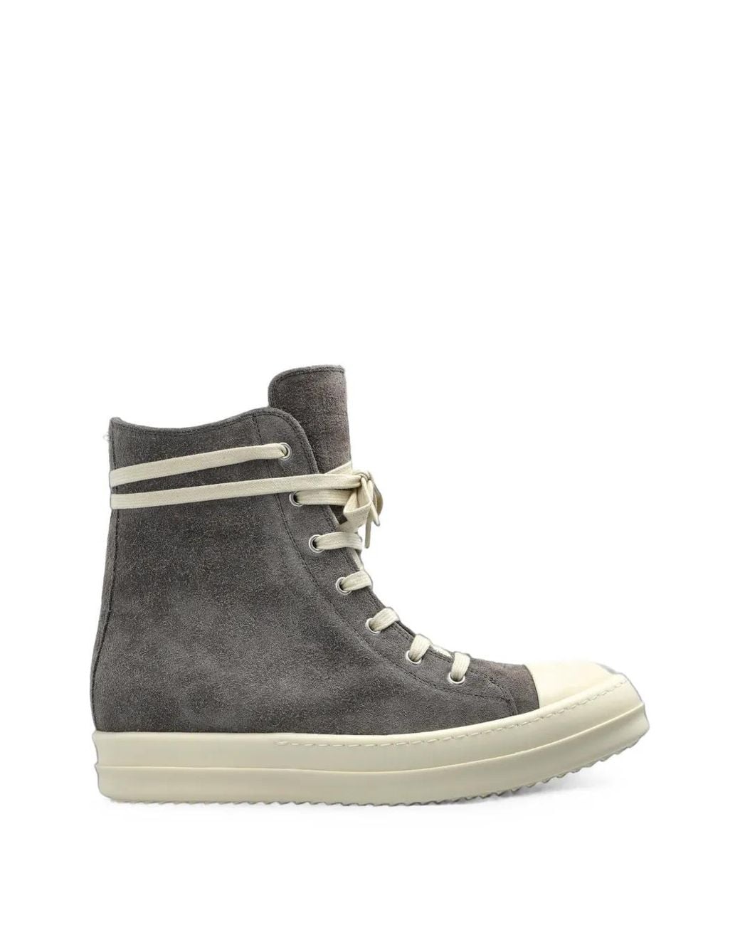 Rick Owens Brown Round-Toe High-Top Sneakers