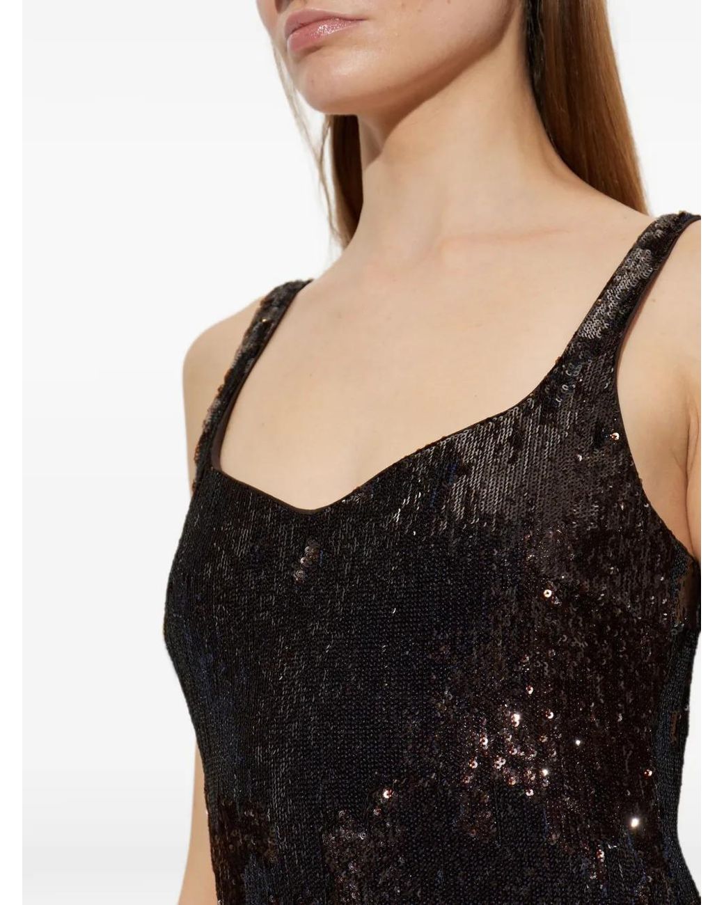 Balmain Black Sequin-Embellished Maxi Dress