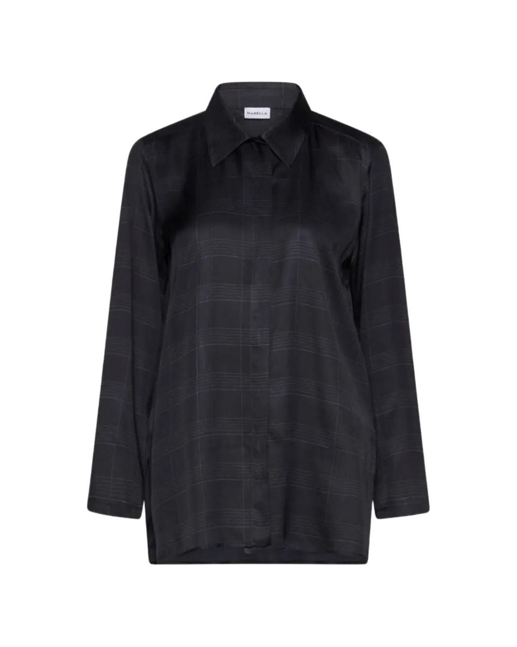 Marella Blue Checked Long-Sleeve Shirt