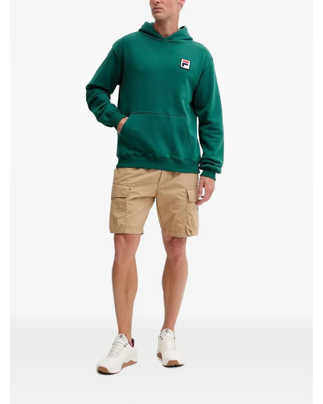 Fila Green Borgholm Logo-Patch Hoodie for men