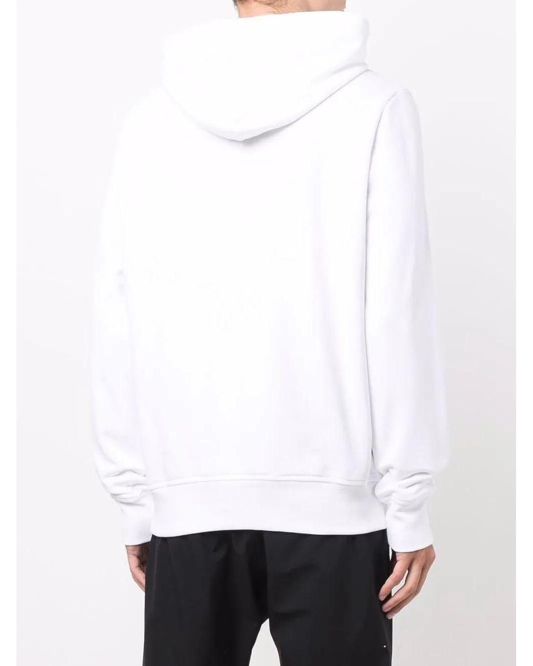 DIESEL White Logo-Printed Cotton Hoodie for men