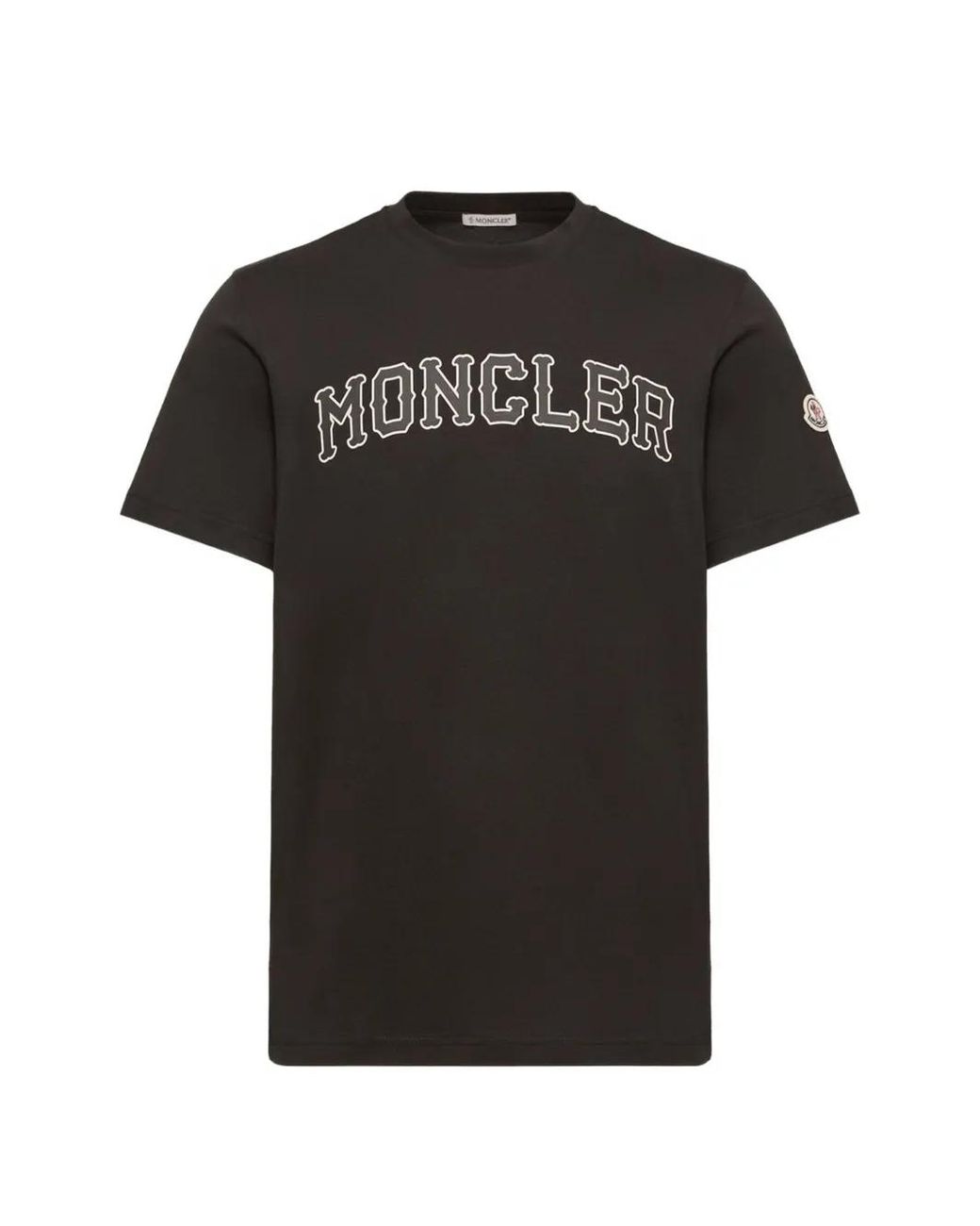 Moncler Black T-Shirt À Logo Imprimé for men