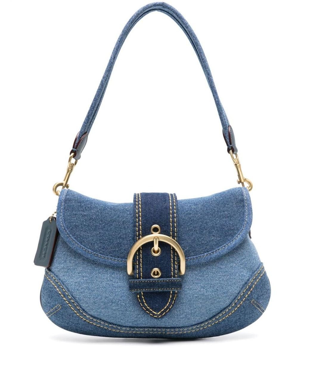 COACH Soho Flap Denim Handtasche in Blau Lyst DE