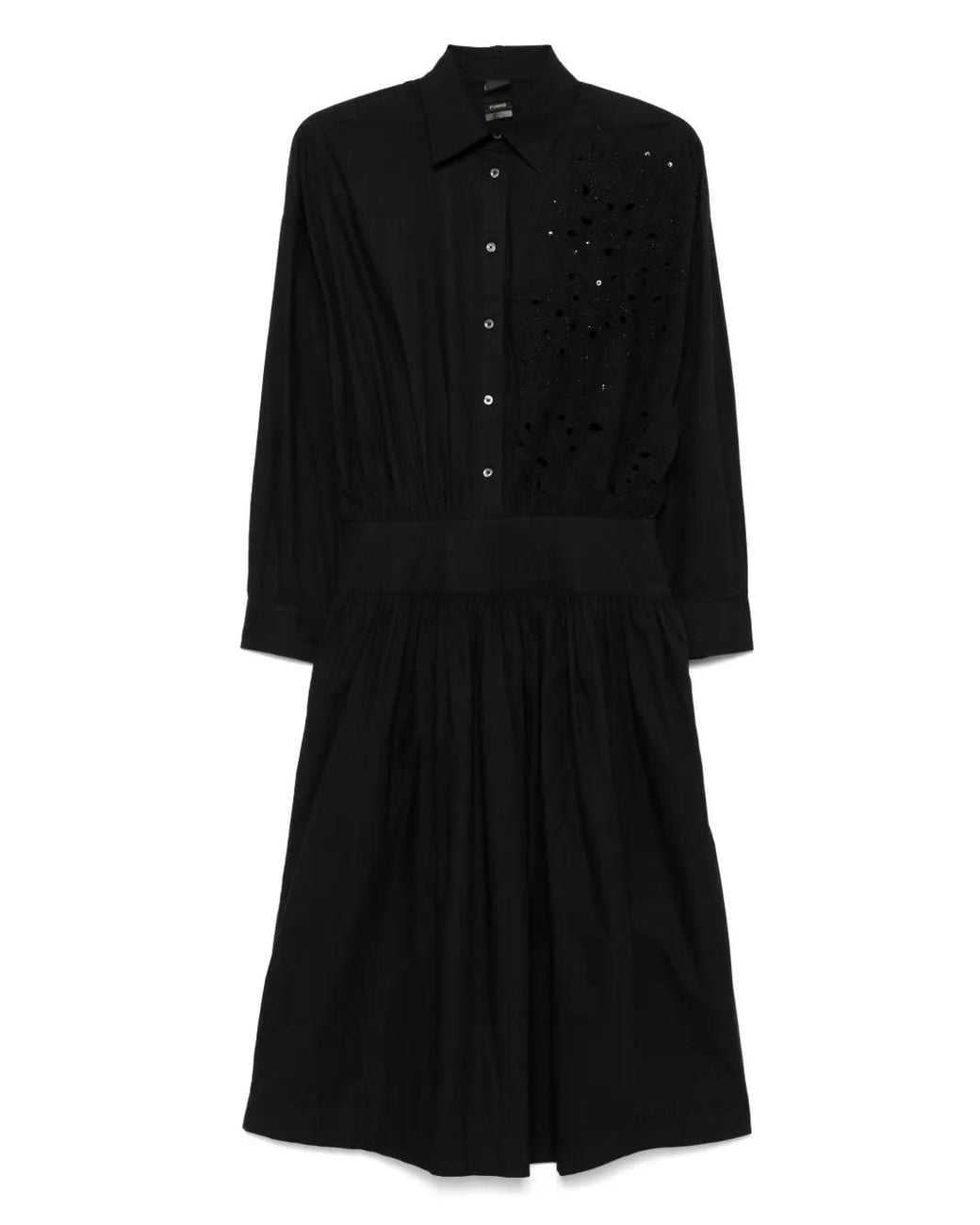 Pinko Black Cotton Midi Dress