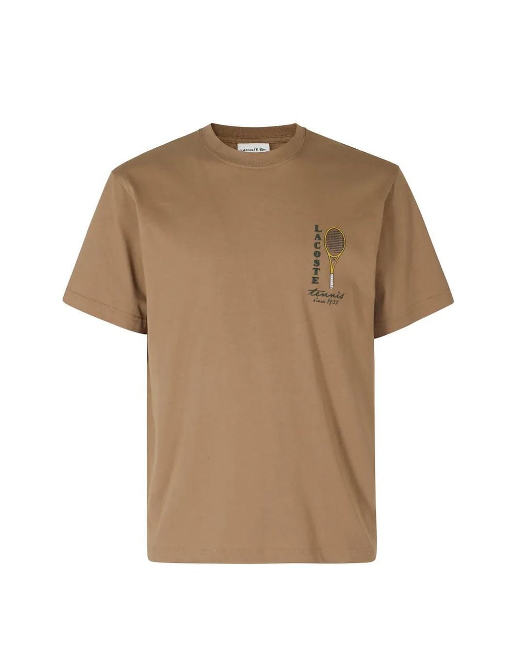 Lacoste Natural Printed Embroidery-Accent Cotton-Jersey T-Shirt for men