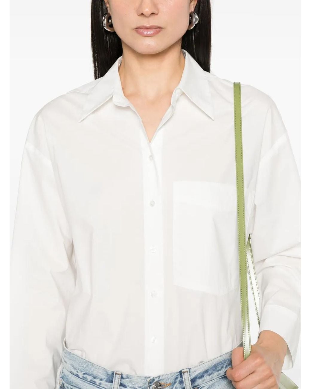 Agolde White Naya Cropped Shirt