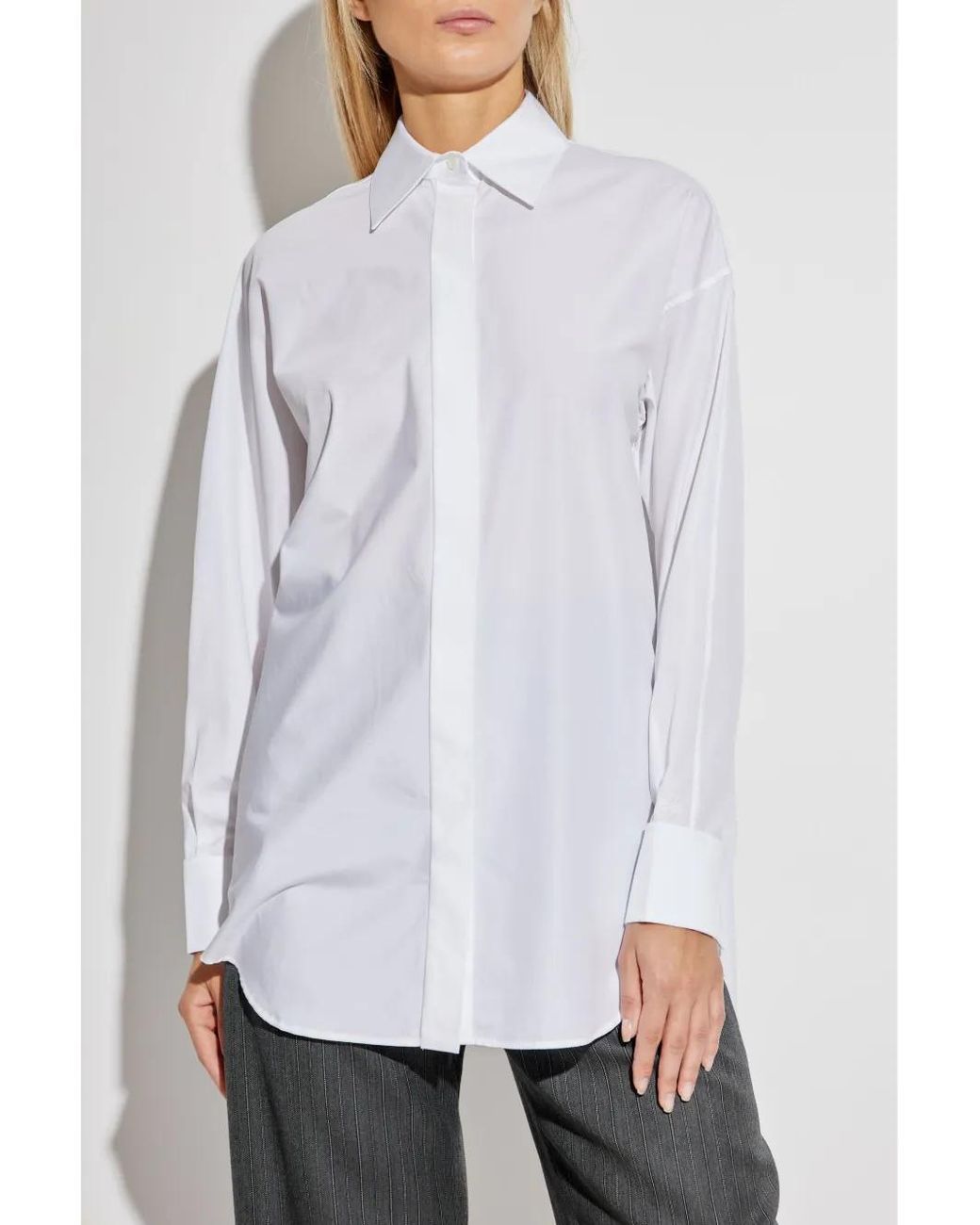 Loewe White Draped Cotton Shirt