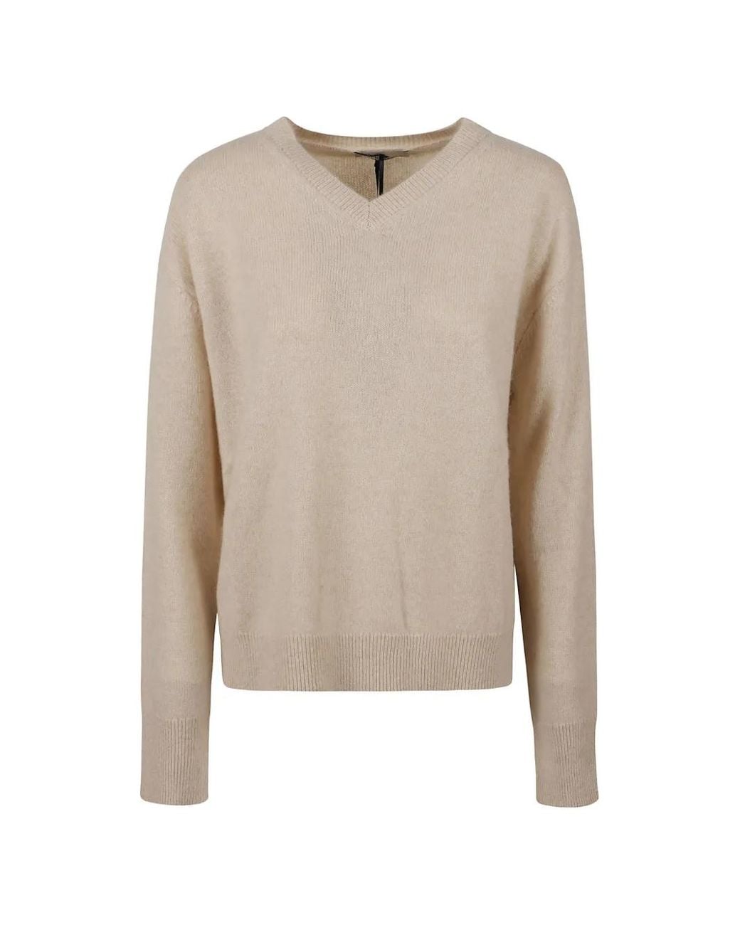 Max Mara Natural Pull En Maille Fine À Col V