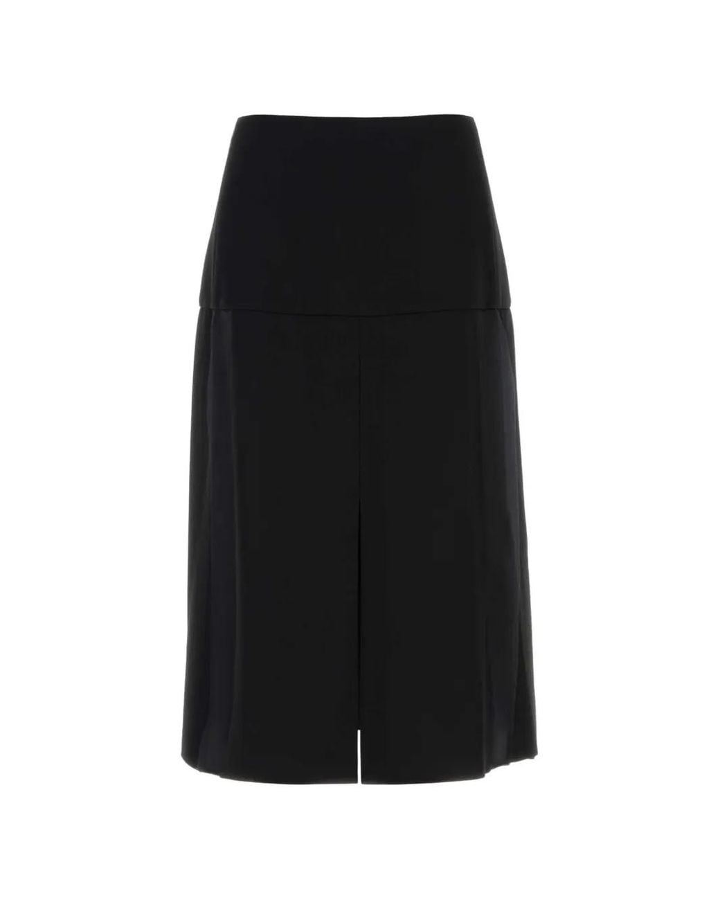 Jil Sander Black Slit-Detail Midi Skirt