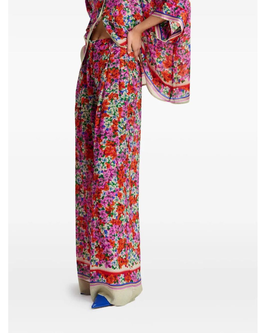 Pantaloni A Fiori di Essentiel Antwerp in Red