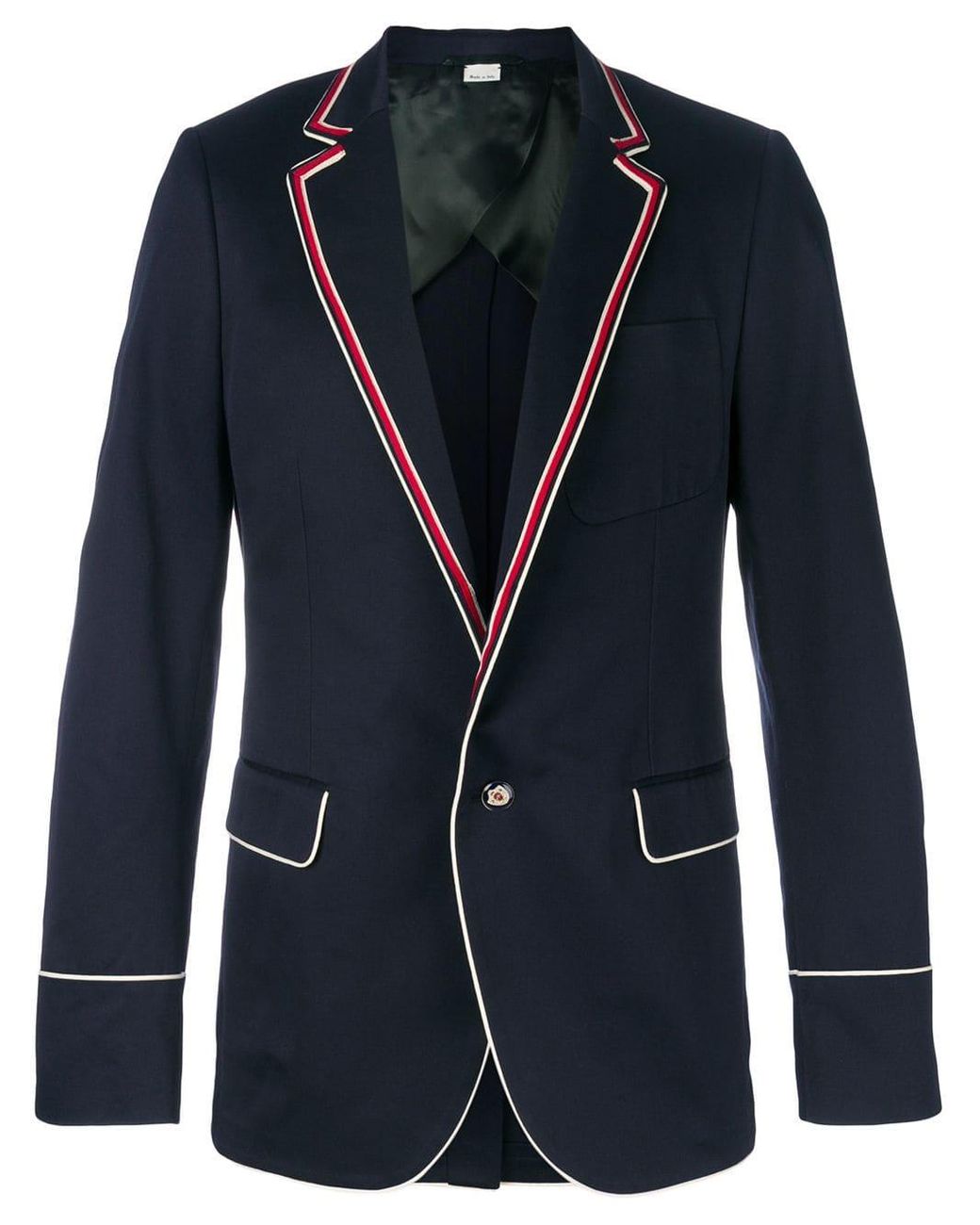 Gucci Contrast Piping Blazer in Blue for Men Lyst UK