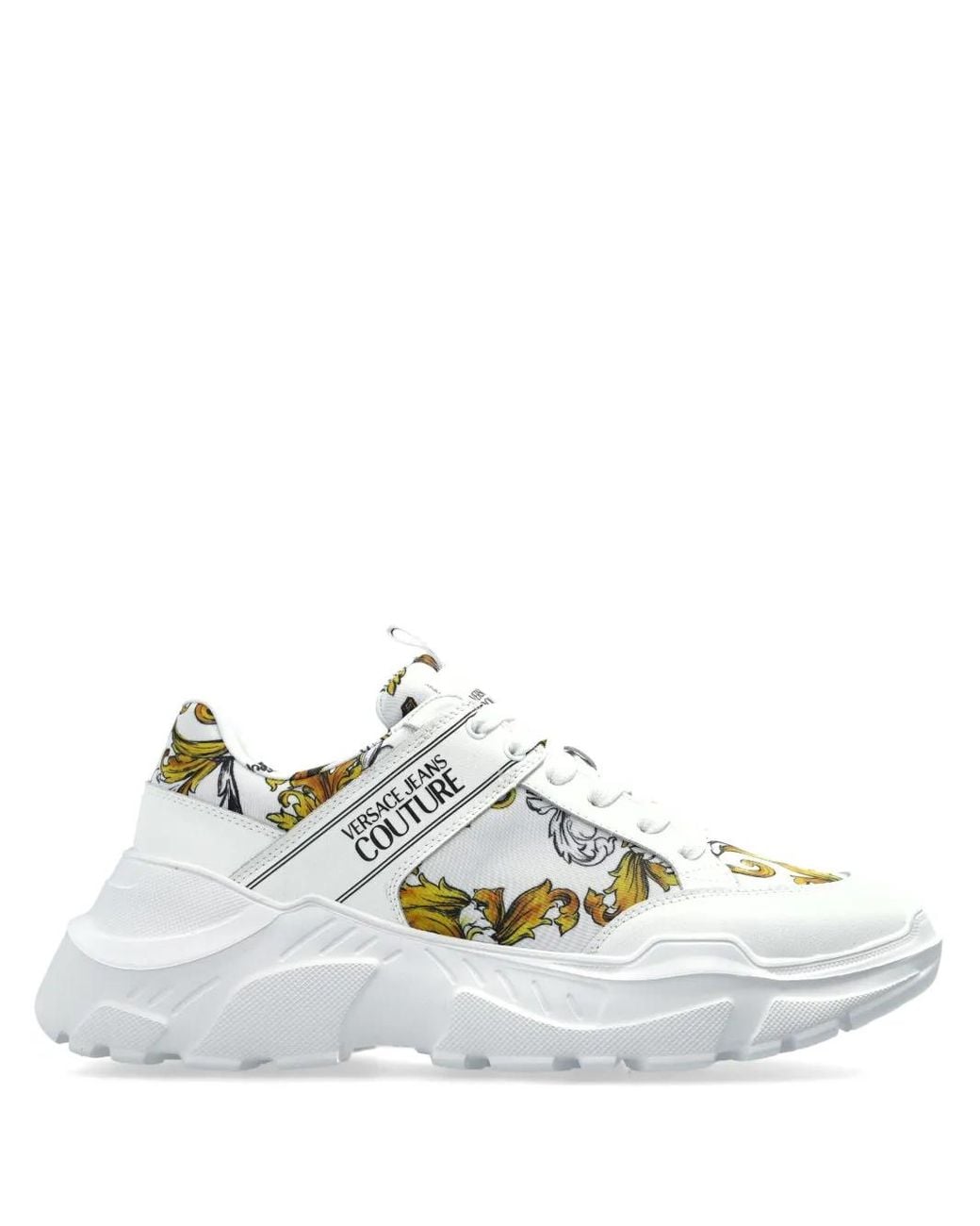 Versace Jeans Couture White Barocco Sneakers for men