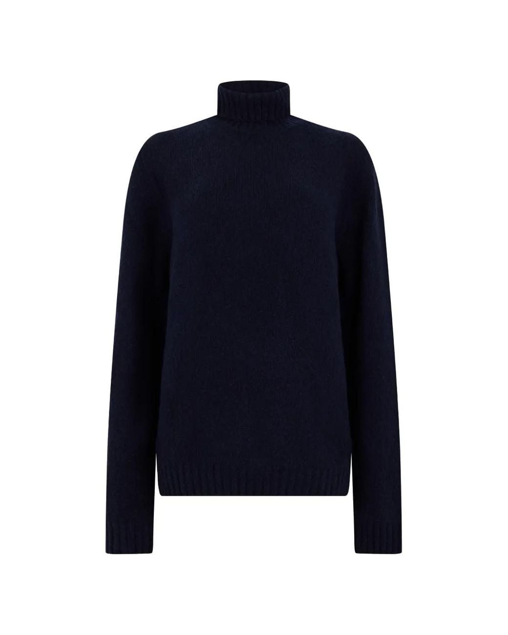 Moorer Blue High-Neck Knitted Sweater