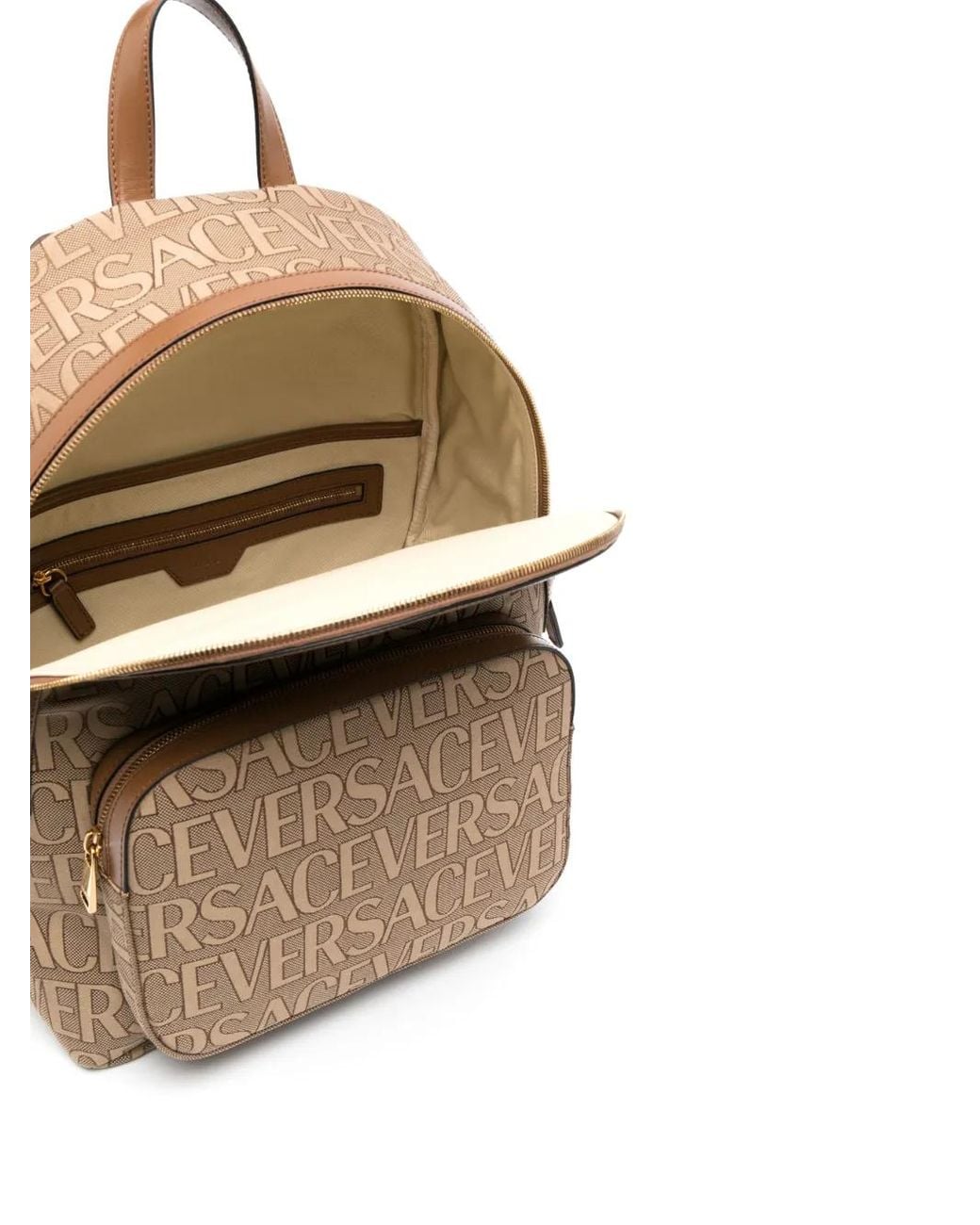 Versace Natural Logo-Print Backpack for men