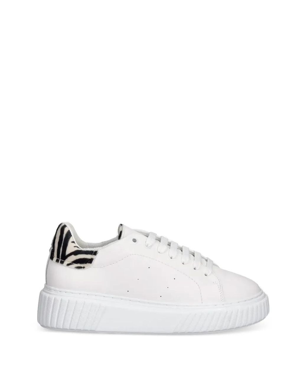 Marc O' Polo White Zebra-Print Panelled Sneakers