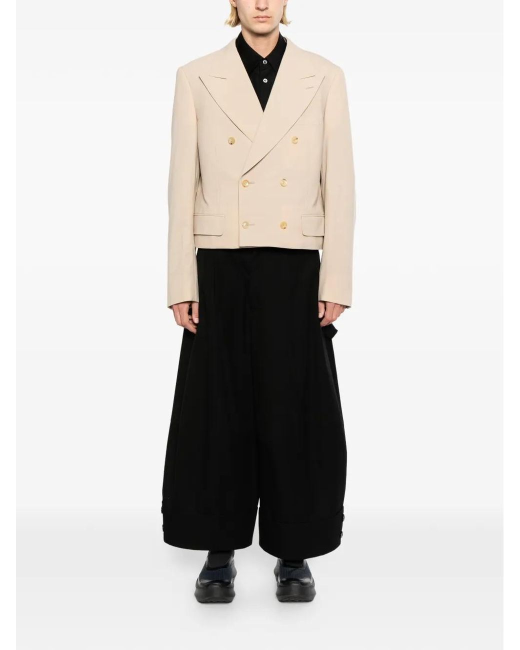 Comme des Garçons Natural Double-Breasted Cropped Jacket for men