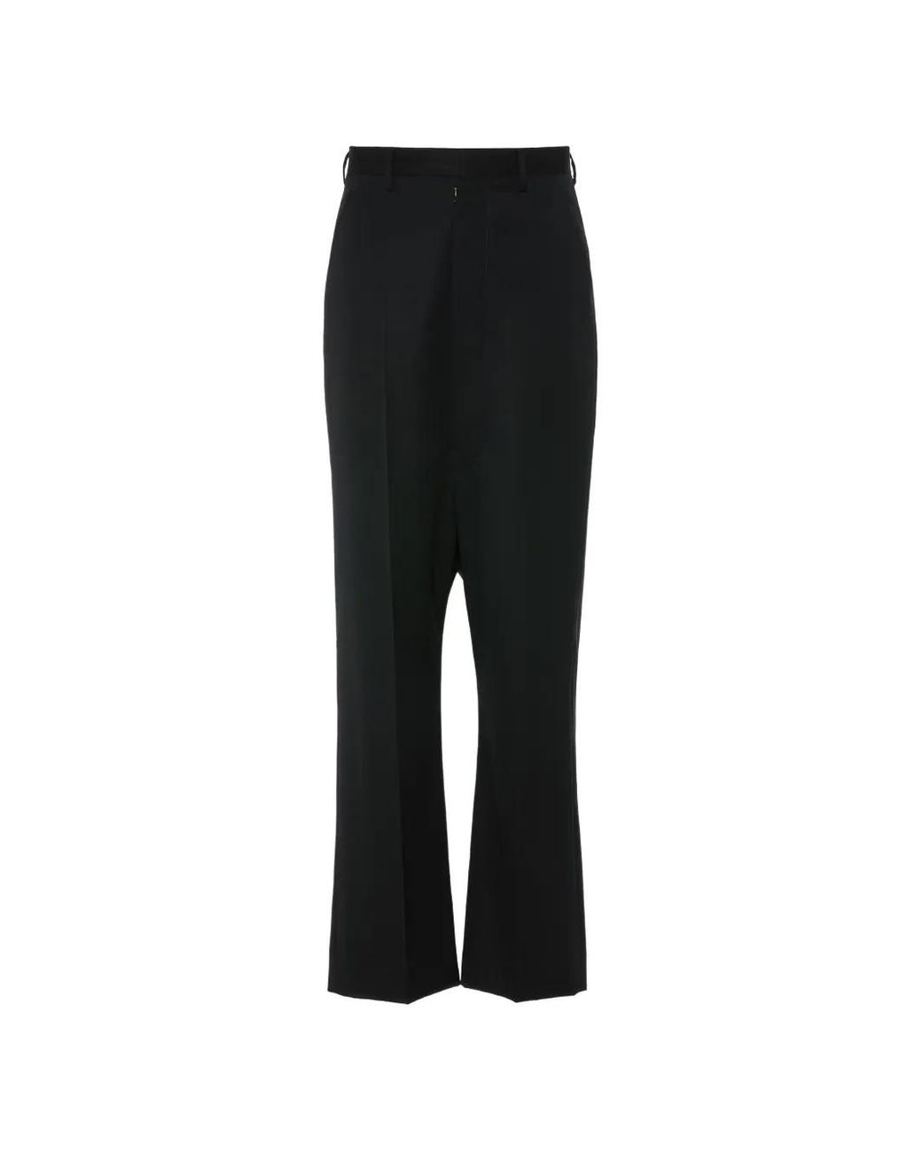 Maison Margiela Black Dropped-Rise Wool Trousers for men