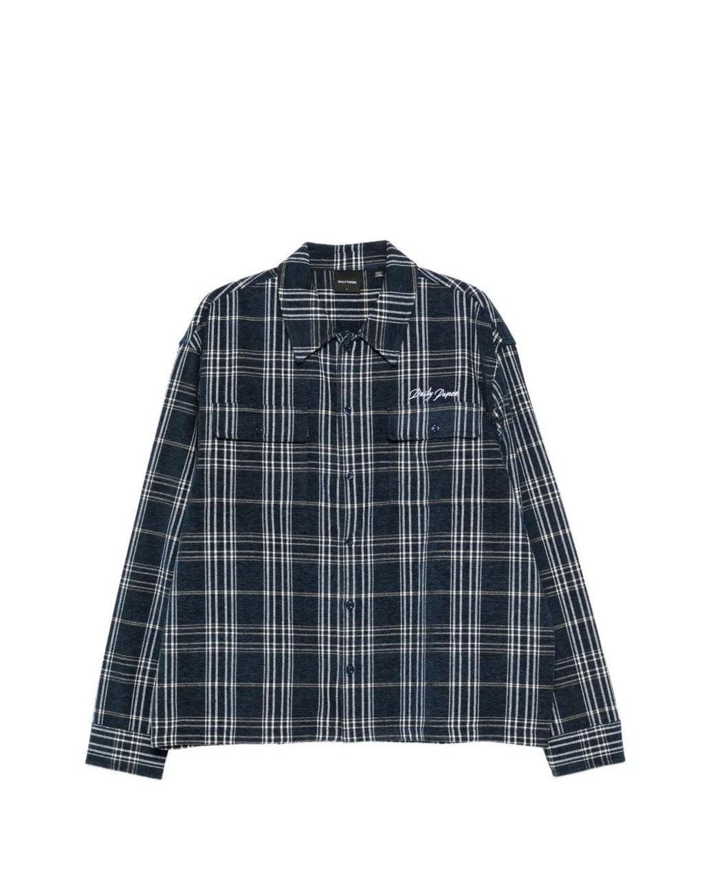 Daily Paper Blue Plaid Flap-Pocket Shirt for men