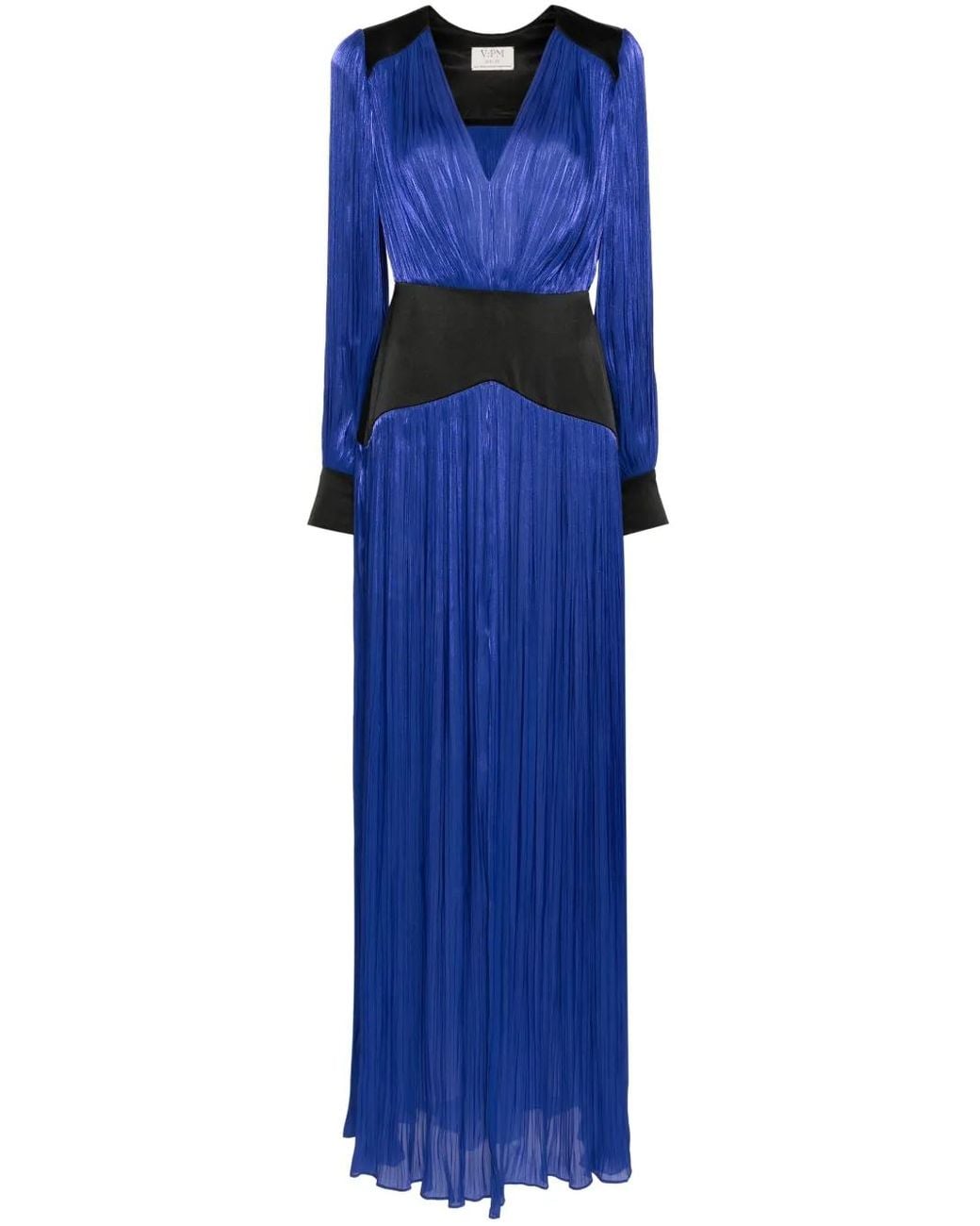 V:PM ATELIER Blue Delilah Plissé Gown