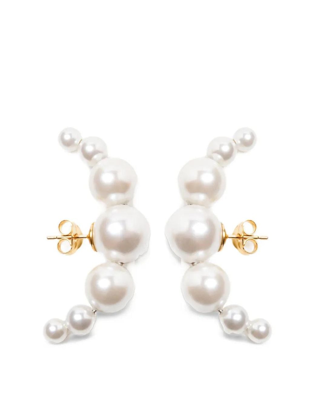 Beatriz Palacios White Domingo Pearl-Embellished Earrings