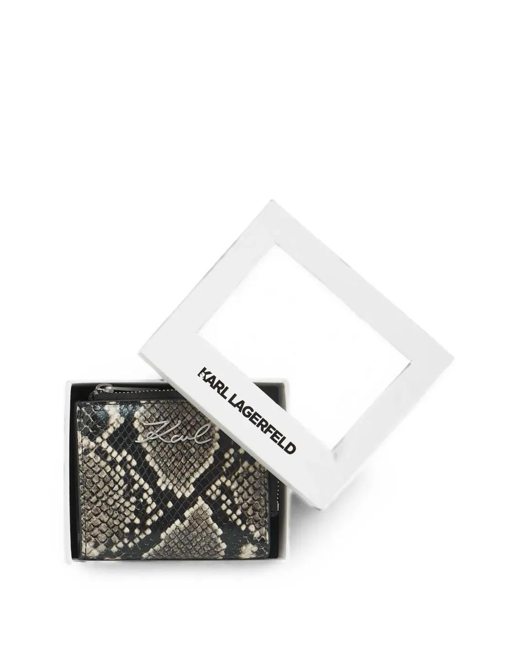 Karl Lagerfeld Black K/Signature Python Bifold Wallet
