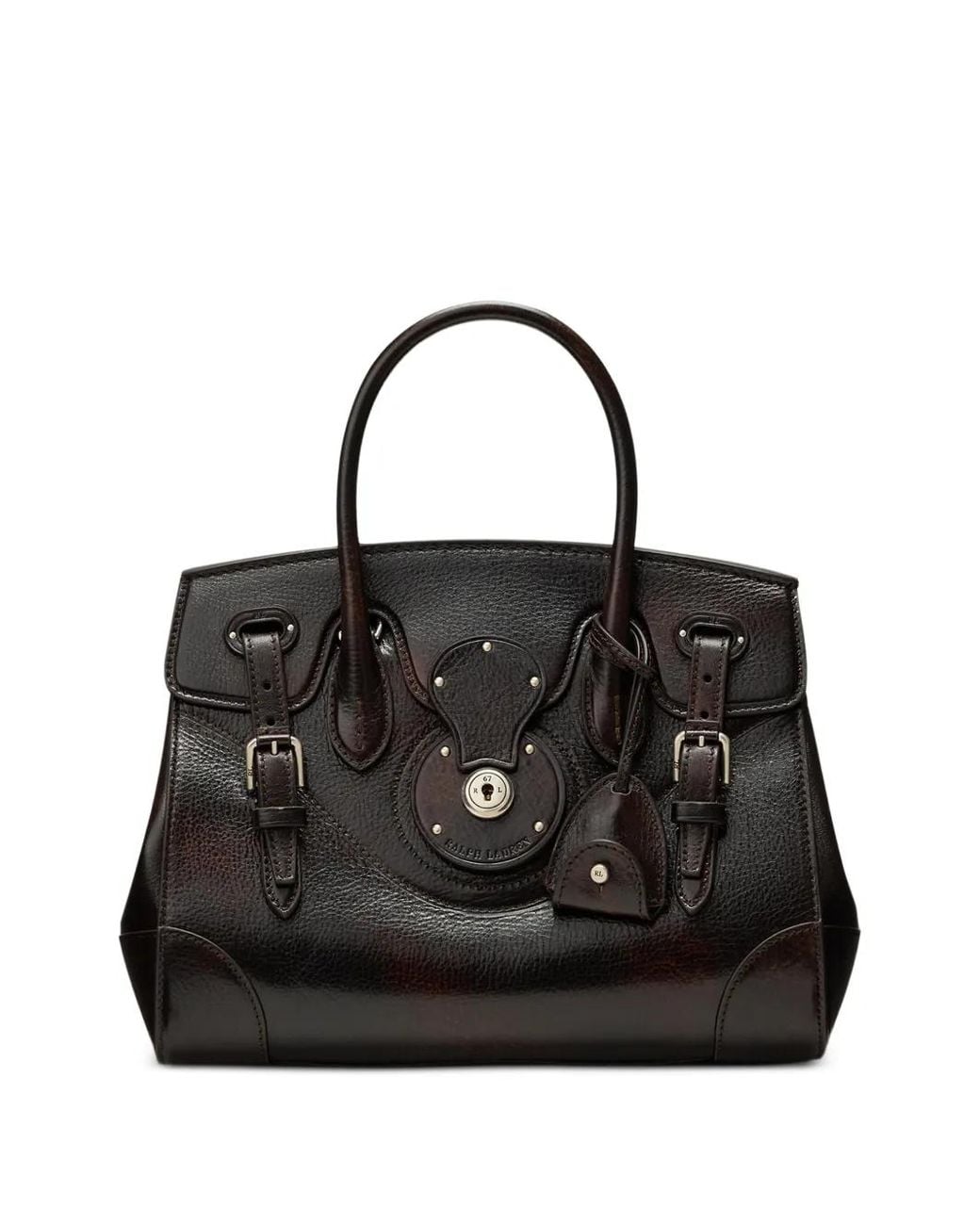 Ralph Lauren Black Soft Ricky Distressed Leather Tote Bag