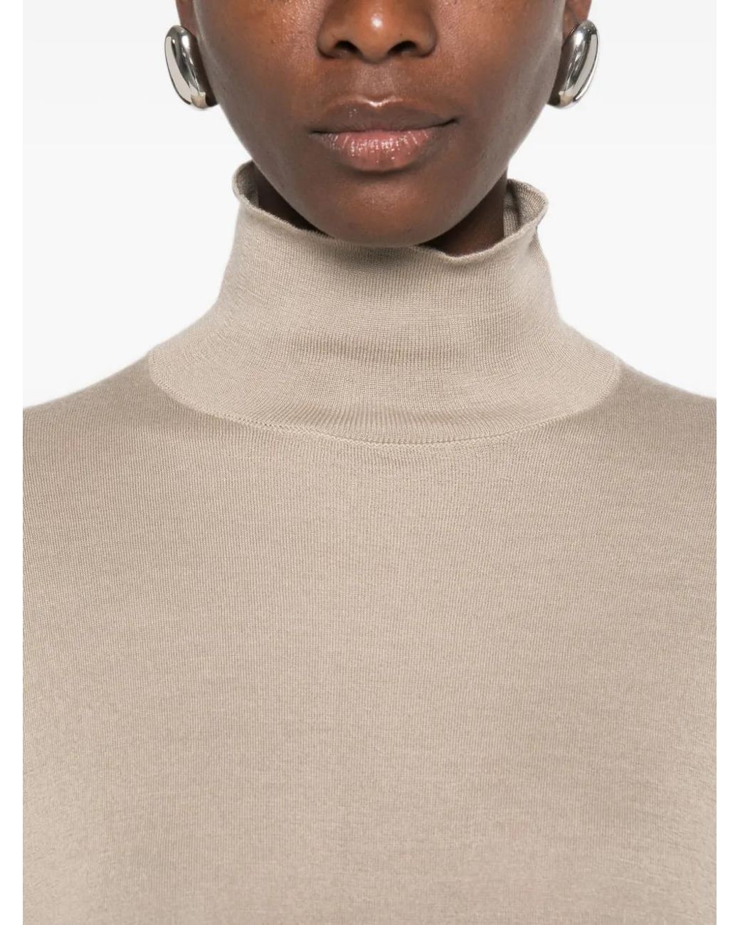 The Row Natural Orly High-Neck Sweater