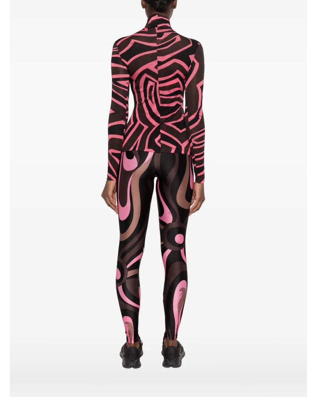 Emilio Pucci Red Iride-Print High-Neck Top