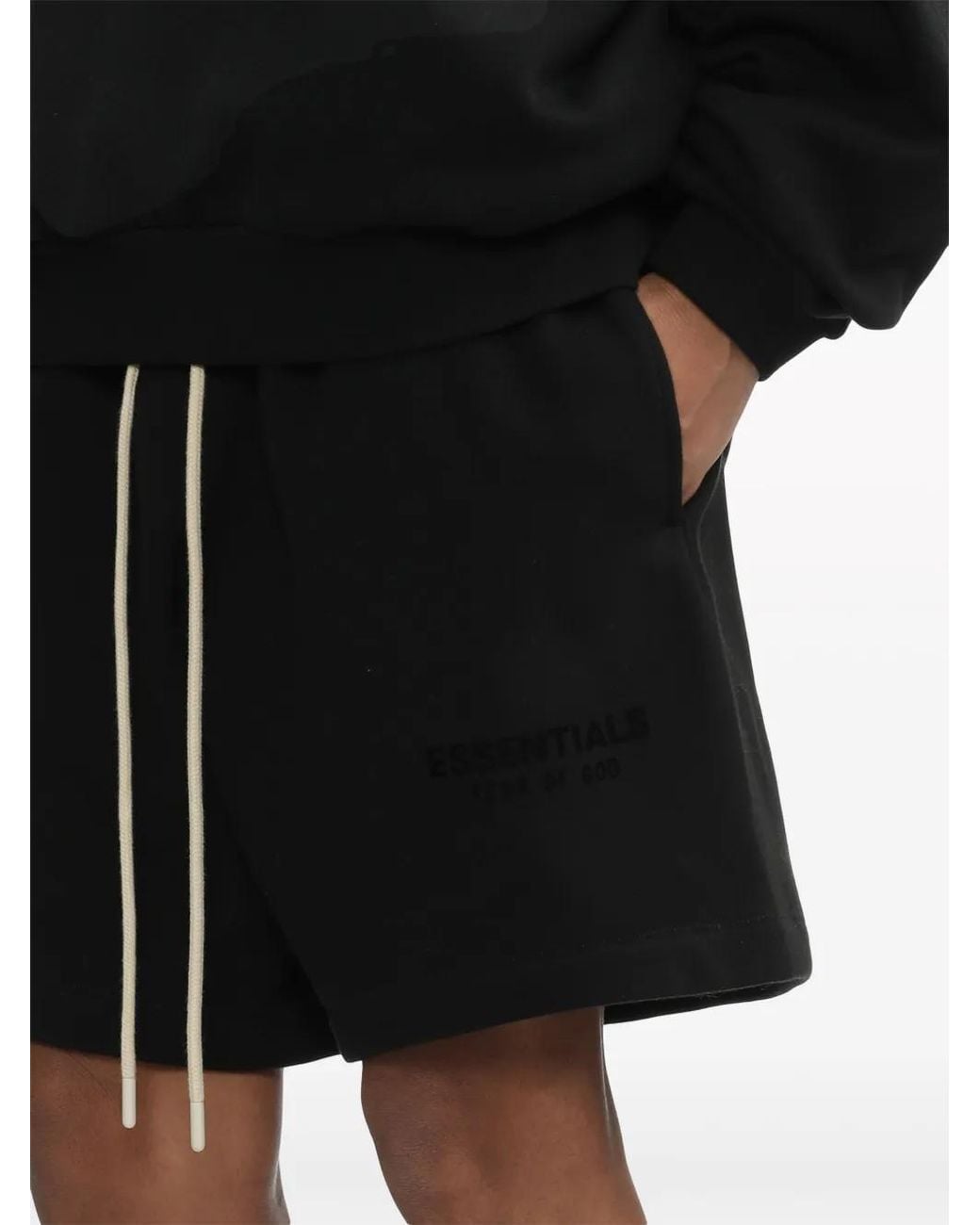 Fear Of God Black Logo-Print Jersey Track Shorts for men