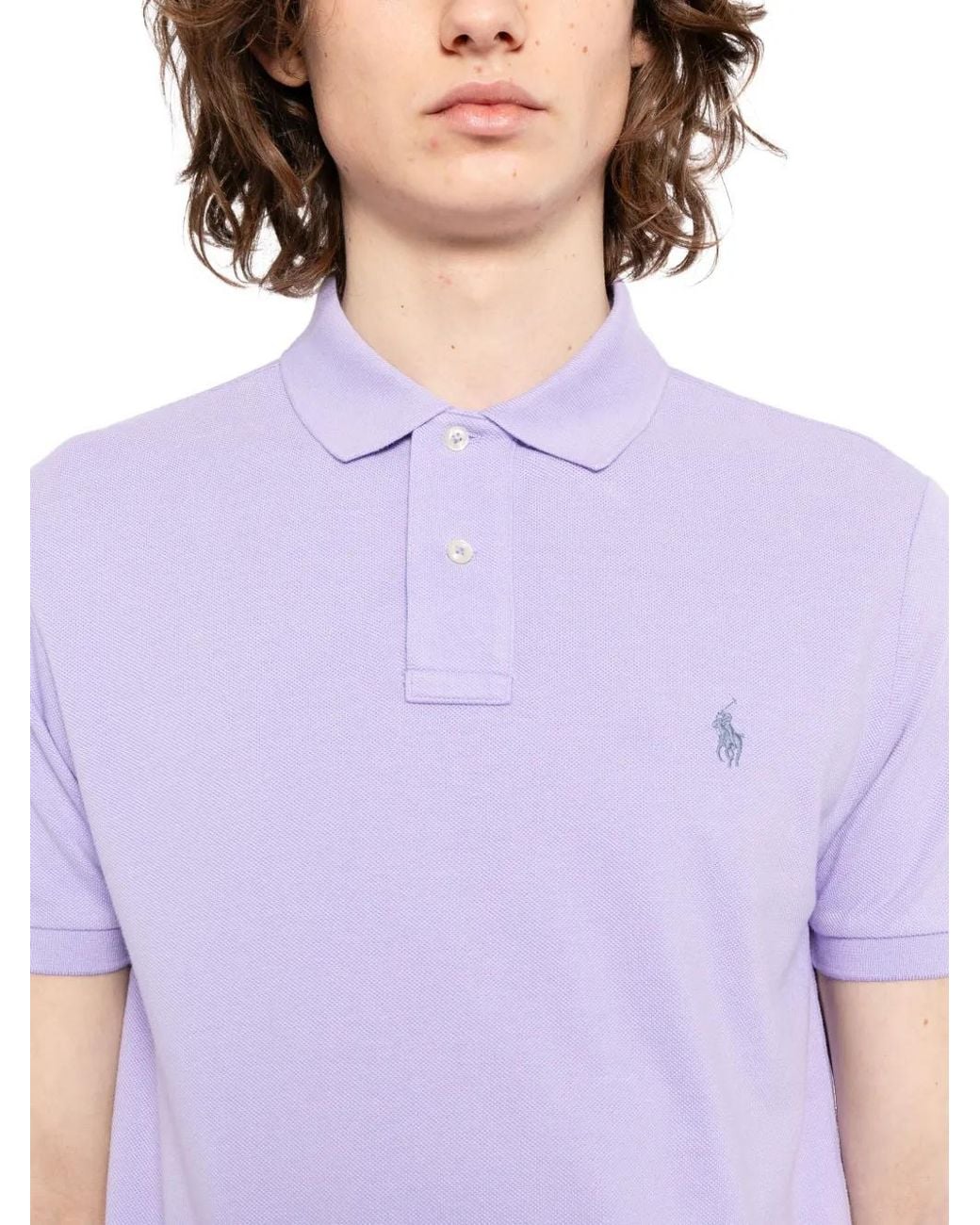 Polo Ralph Lauren Purple Logo-Embroidered Polo Shirt for men