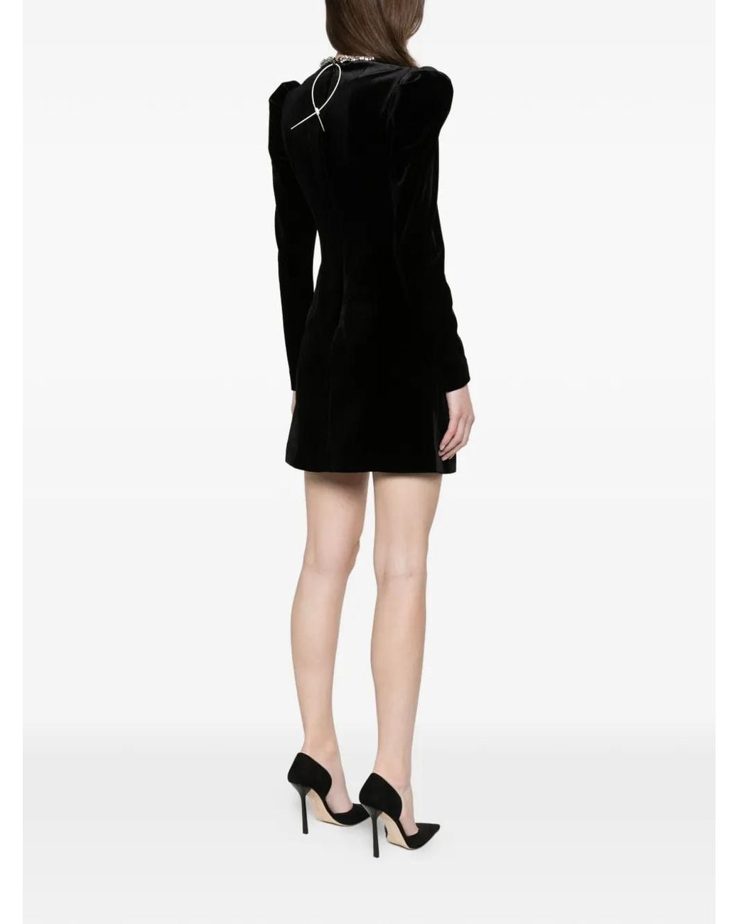 Rebecca Vallance Black Imogen Long-Sleeve Mini Dress