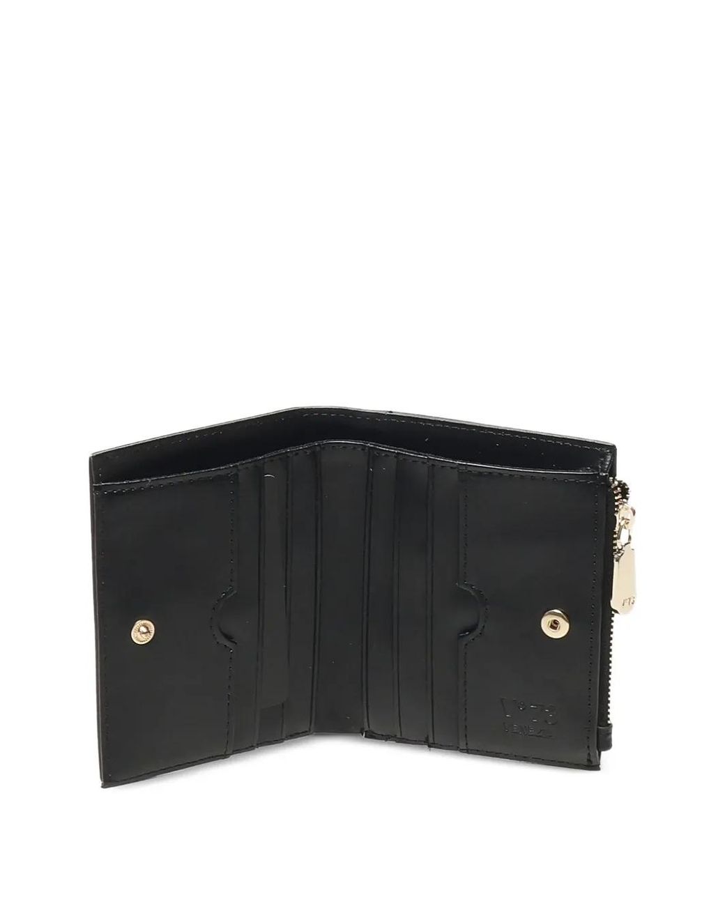 V73 Black Logo-Plaque Zip-Top Wallet
