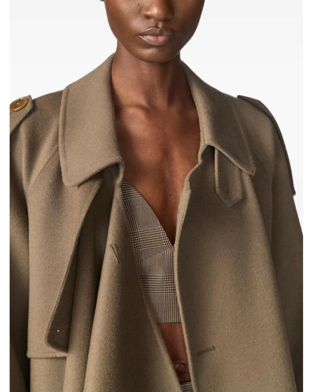 Monse Natural Draped Double-Faced Trench Coat