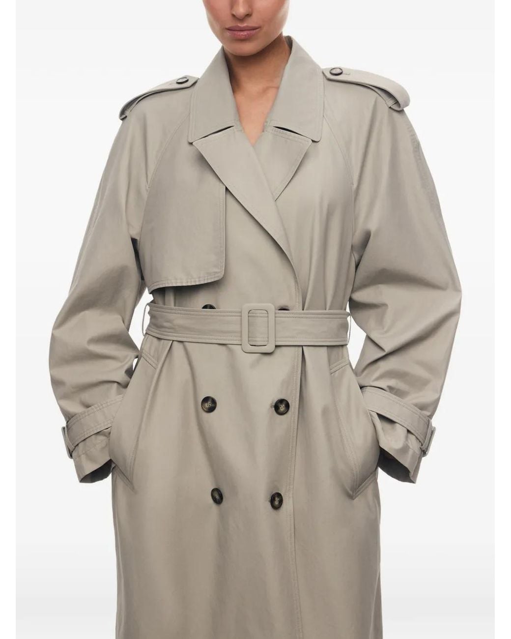 12 STOREEZ White Casablanca Double-Breasted Trench Coat